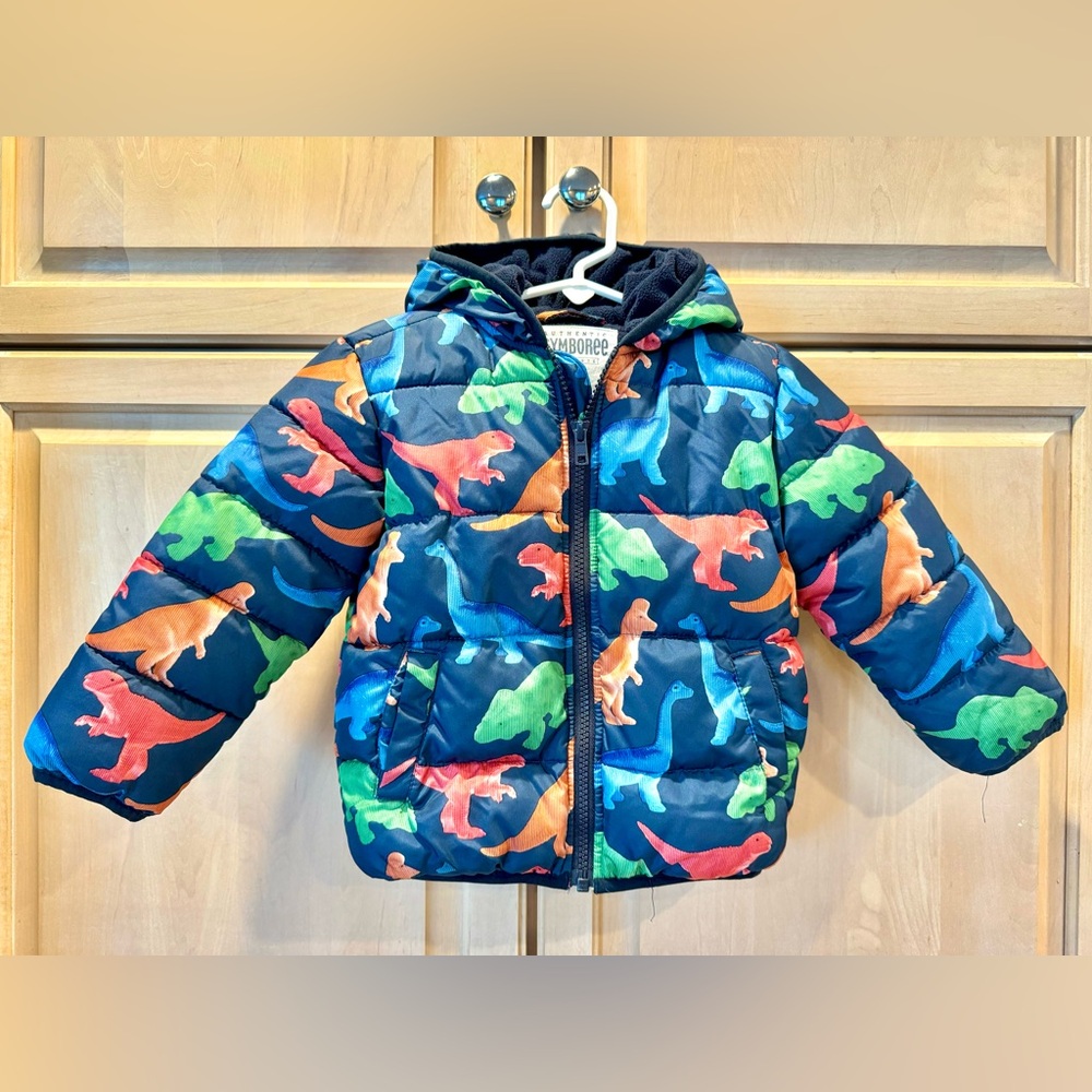 Gymboree Dino Puffer Winter Jacket with Hood